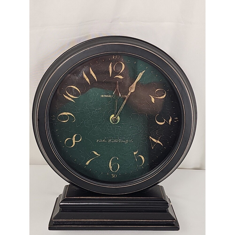 Howard Miller Caleb 635-140 Black Mantel Table Clock Quartz Discontinued